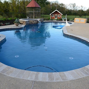 Residential Inground Pool with Sundeck and Spa