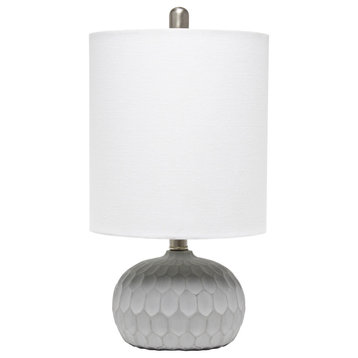 Lalia Home Concrete Thumbprint Table Lamp with White Fabric Shade