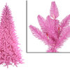 Pre-Lit Slim Ashley Spruce Christmas Tree, Clear and Pink Lights, Pink, 9'