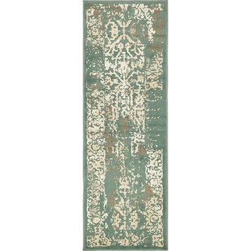 Contemporary Torvis 2'x6' Runner Sage Area Rug