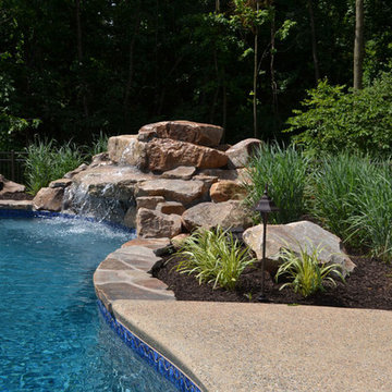Custom Freeform Pool with Rock Waterfall