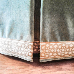 Custom Ottoman with Decorative Trim around Base - Footstools And Ottomans