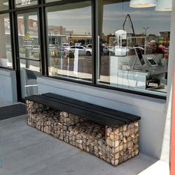 Custom Gabion Bench Seat - Outdoor Benches