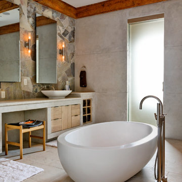 A tasteful modern mountain bath.