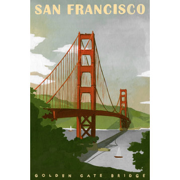 "Golden Gate Bridge, San Francisco" Painting Print on Wrapped Canvas, 24x36