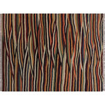 Bareens Designer Rugs - Eclectic Turkish Kilim Burton Hand-Woven Wool Rug - 2'10'' x 4'3'' - Elevate the elegance of your home with this stunning hand-woven tribal Kilim wool rug. Meticulously crafted on a loom by the Nomad Turkman people using hand-spun wool and 100% natural vegetable dyes, these rugs are recognized for their repetitive geometric patterns, incorporating naturalistic floral and traditional designs. The contemporary fashion palette results in bold, sharp patterns that are incredibly versatile, as the pattern is the same on both sides. These reversible rugs feature a lighter shade on one side and brighter colors on the other, providing versatility according to preference. These unique rugs are made by knotting short strands of different colors onto the warps and securing them by tightly pressing the wefts. The designs are created by interweaving the various colored wefts and warps. Kilims are known for their exceptional durability and versatility, making them truly unique rugs.  Product Details    Rug Size: 2'10'' x 4'3''  Material: 100% Wool  Style: Kilim, Flat Weave, Dhurrie, Turkish, Southwestern, Rustic, Tribal  Colors: Tan, Blue, Red, Orange  Weave Type: Hand-Woven, Handmade  Pile Height: Less than 0.25 inch