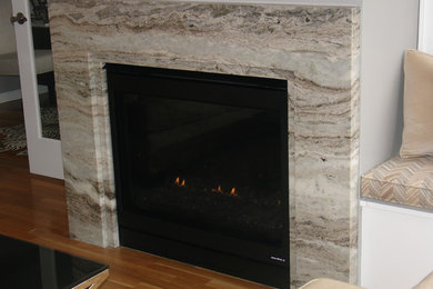 fantasy brown seamless mitered total continuing flow 2 level fireplace