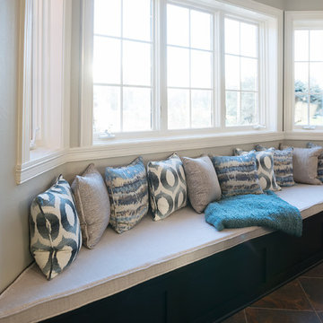 Old World Basement Bar Window Seat