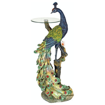 Peacock's Perch Sculptural Glass-Topped Pedestal Table