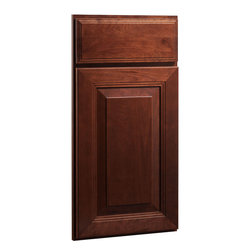 CliqStudios.com - Carlton Cherry Russet Stained Wood Shaker Kitchen Cabinet Sample - Kitchen Cabinetry