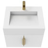 Nile 24" Wall Mounted Bathroom Vanity Set, White, White Top, Gold Handles