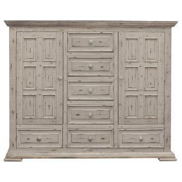 Greenview Carved Panel Chest Distressed White