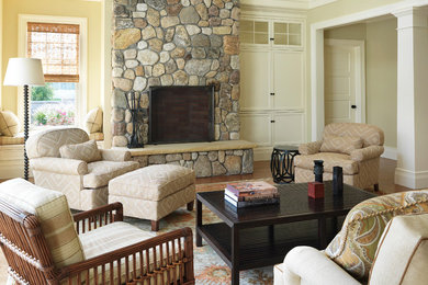 Inspiration for a timeless living room remodel in Boston