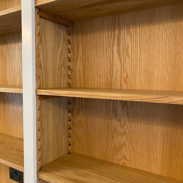Alcove units carcass Oak veneered MDF top of units hand painted by Neptune paint