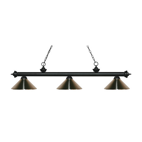 Riviera Collection 3 Light Billiard Light in Matte Black Finish