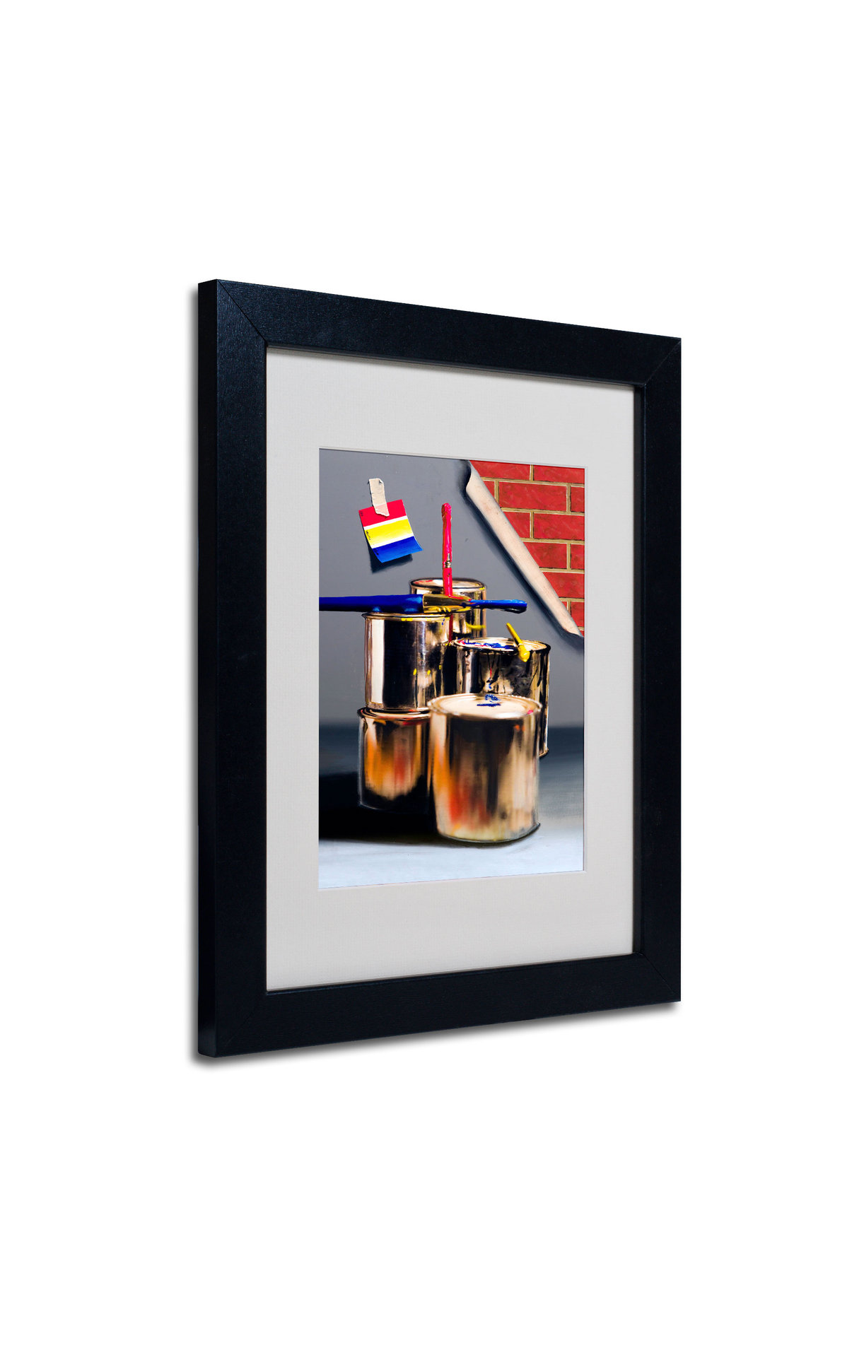 'Primary Colors 01' Matted Framed Canvas Art by Roderick Stevens, 11