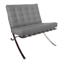 Catalunya Chair & Ottoman Grey - Armchairs And Accent Chairs