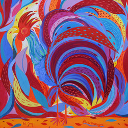Le Coq, the Rooster, 30 x 40 in, sold - Paintings