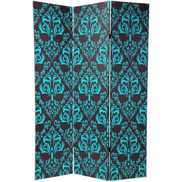 6' Tall Double Sided Damask Room Divider