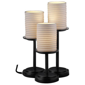 Limoges Dakota Table Lamp, Cylinder With Flat Rim, Sawtooth Shade
