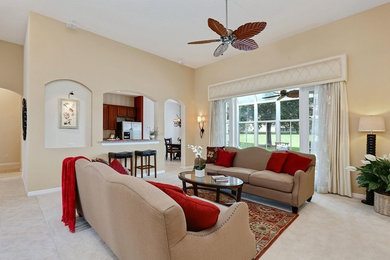 Inspiration for a transitional family room remodel in Orlando