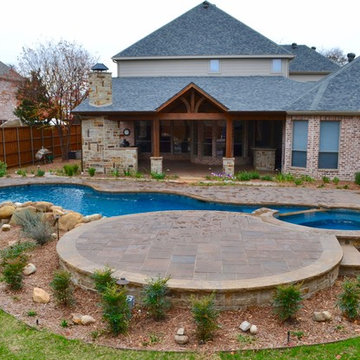 Murphy - Boulder Waterfall, Pool & Spa, Covered Outdoor Kitchen & Bar