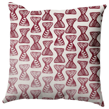 Ombre Bongo Outdoor Pillow, Red, 16"x16"