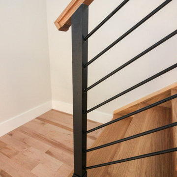 Project #71 | Modern Hickory Staircase with Horizontal Balustrade