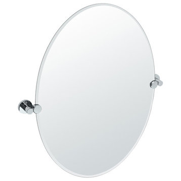 Gatco 4689 Channel 26-1/2" x 19-1/2" Oval Frameless Bathroom Wall - Chrome