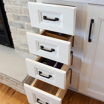 White and Gray Kitchen with Massive Storage Solutions