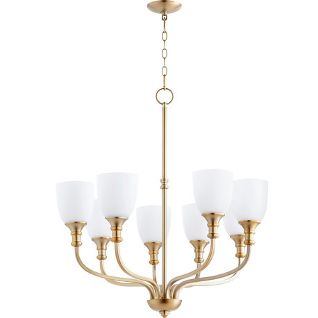 Quorum Richmond 8-Light Chandelier, Aged Brass