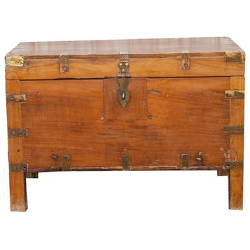 Mid-Century Teak and Brass Colonial Box
