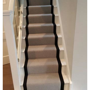 Grey Carpet with a Black Border to Stairs