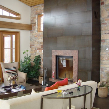 Steel Fireplace Surround @ Living Room  (Madison, WI.)