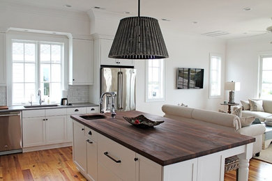 Kitchen - coastal kitchen idea in Raleigh