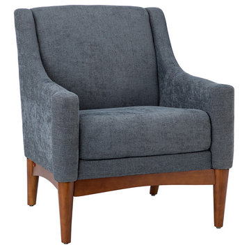 34.2" Comfy Living Room Armchair With Sloped Arms, Charcoal