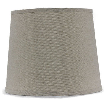 Heavy Basket Lampshade, Taupe, 14", Drum With Washer