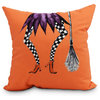 Esmerelda Orange Halloween Print Decorative Throw Pillow, 20"