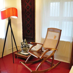 Tripod Floor Lamp with Silk Helice shade - Floor Lamps