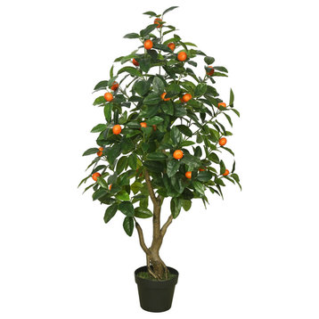 Vickerman Artificial Real Touch Fruit Tree., Green/Orange, 48"