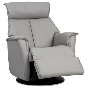 IMG Boss Relaxer Manual Recliner Swivel Glider Chair Trend Cinder Grey Leather