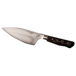 Master Grade - I.O. SHEN Maoui Deba, Chef Knife, Japanese Knife, Slicing Knife,  6 ¾" / 170 mm - Introducing the I.O. Shen Chef’s Knife, expertly engineered for optimal balance and comfort. This japanese knife designed by Chef Karim Maoui: a versatile 170mm blade that effortlessly tackles a wide range of culinary tasks.. Utilizing our innovative Triplex Steel Technology, the blade features a super hard core (Rockwell 62°) enveloped in softer stainless-steel layers (Rockwell 10°), ensuring exceptional durability and performance. Each Master grade chef knife is handcrafted with precision, boasting a 15° edge for effortless cutting. The Tai Tang handle, inspired by the "Yin Yang" philosophy, enhances stability, and adds an artistic flair, while its heat-resistant ebonite construction ensures both strength and functionality. With an average of 7 hours of hand finishing, the I.O. Shen kitchen knife promises unmatched quality for every kitchen. For optimal longevity, hand wash your knife after use.