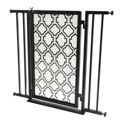 Fusion Gates - Fusion Gate with Trellis Design, Black, 32"-36" - Dog Gates