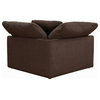 Sunset Trading Puff 3-Piece Fabric Slipcover Sectional Sofa in Brown