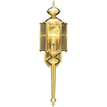 Volume Lighting V9110 1 Light 27" Tall Outdoor Wall Sconce - Polished Brass