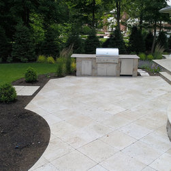 Ivory Travertine Project in Saddle River - Landscaping Stones And Pavers