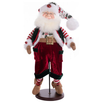 19" Holly Jolly Santa Doll With Stand
