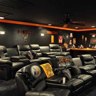 Home theater - contemporary home theater idea in Wilmington