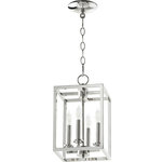 Quorum - Quorum 6731-4-162 Cuboid - 4 Light Large Entry Pendant in Quorum Home Collection - Cuboid - Four Light Large Entry Pendant  Cuboid 4 Light Large Polished Nickel *UL Approved: YES Energy Star Qualified: n/a ADA Certified: n/a  *Number of Lights: 4-*Wattage:60w Candelabra bulb(s) *Bulb Included:No *Bulb Type:Candelabra *Finish Type:Polished Nickel