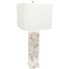 Darcy Table Lamp, Natural Calcite, Clear Resin, Optic Crystal